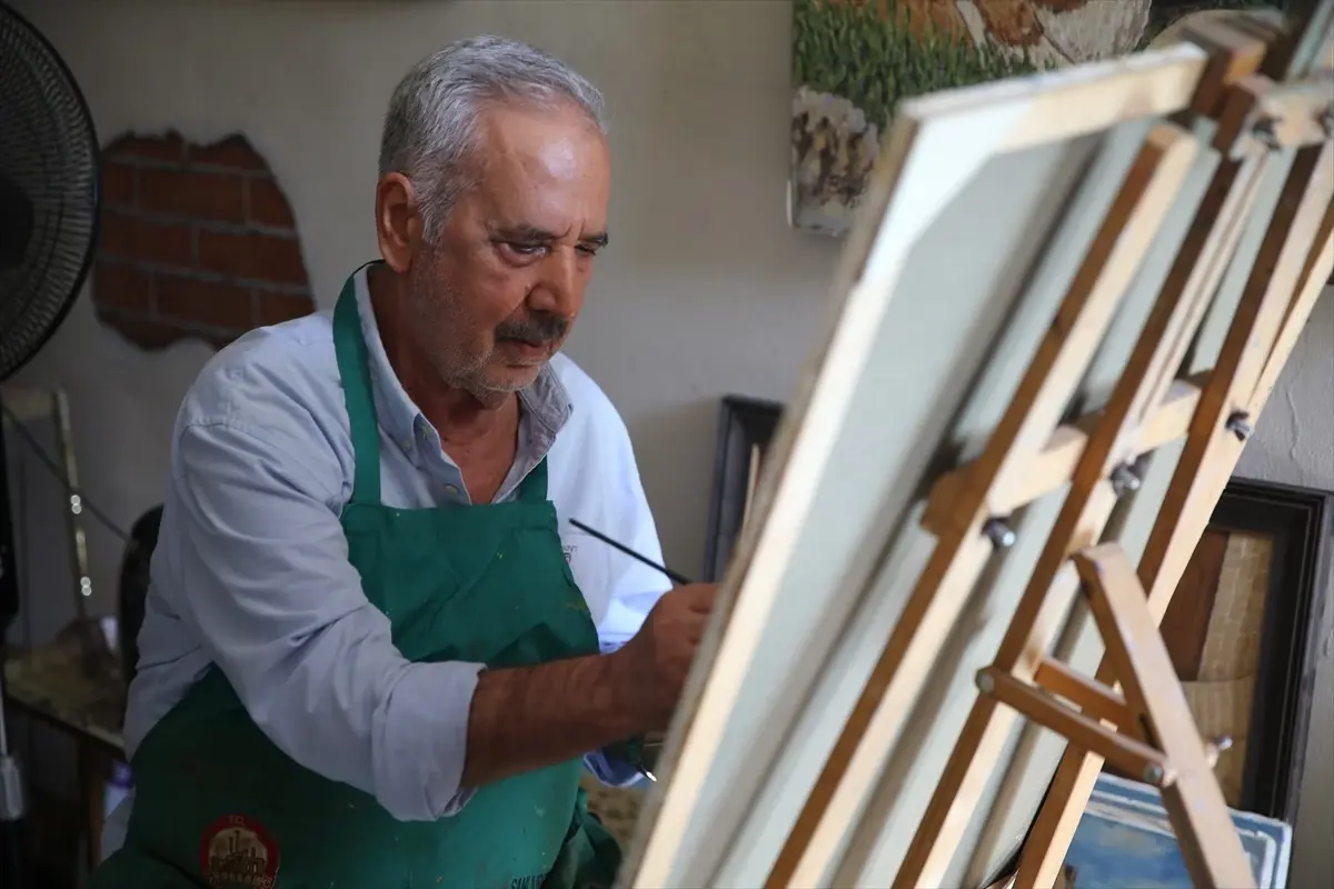 73 yasindaki naci buyukkircali resim atolyesinde sanatina devam ediyor LgZa8xO1